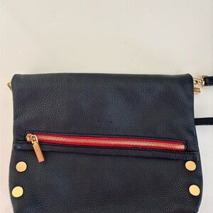 Hammitt Black Crossbody Bag with Red and Gold Details